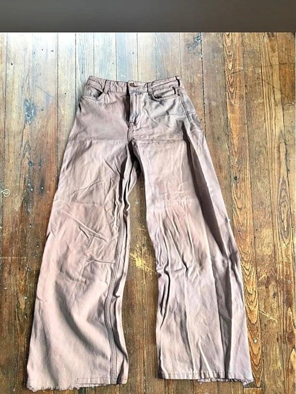 Zara High Rise Wide Leg Jeans in light wash Waist 4
